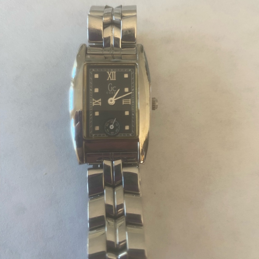 Guess Silver And Black Rectangular Watch - image 3